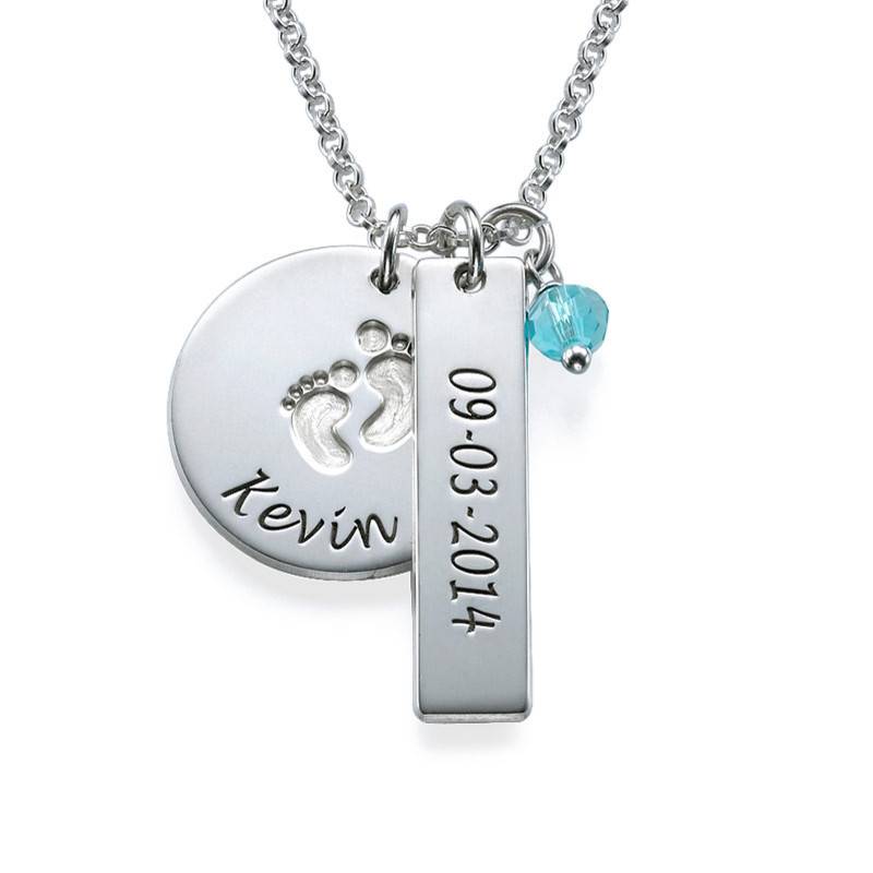 New Mom Jewelry - Baby Feet Charm Necklace-1 product photo