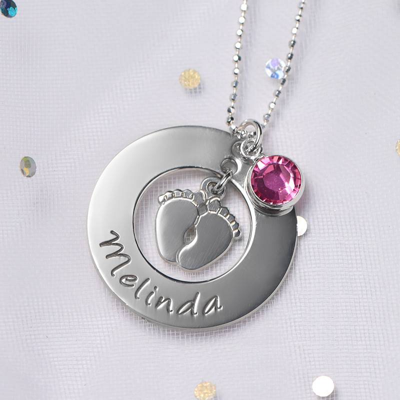 New Mom Necklace with Baby Feet-2 product photo