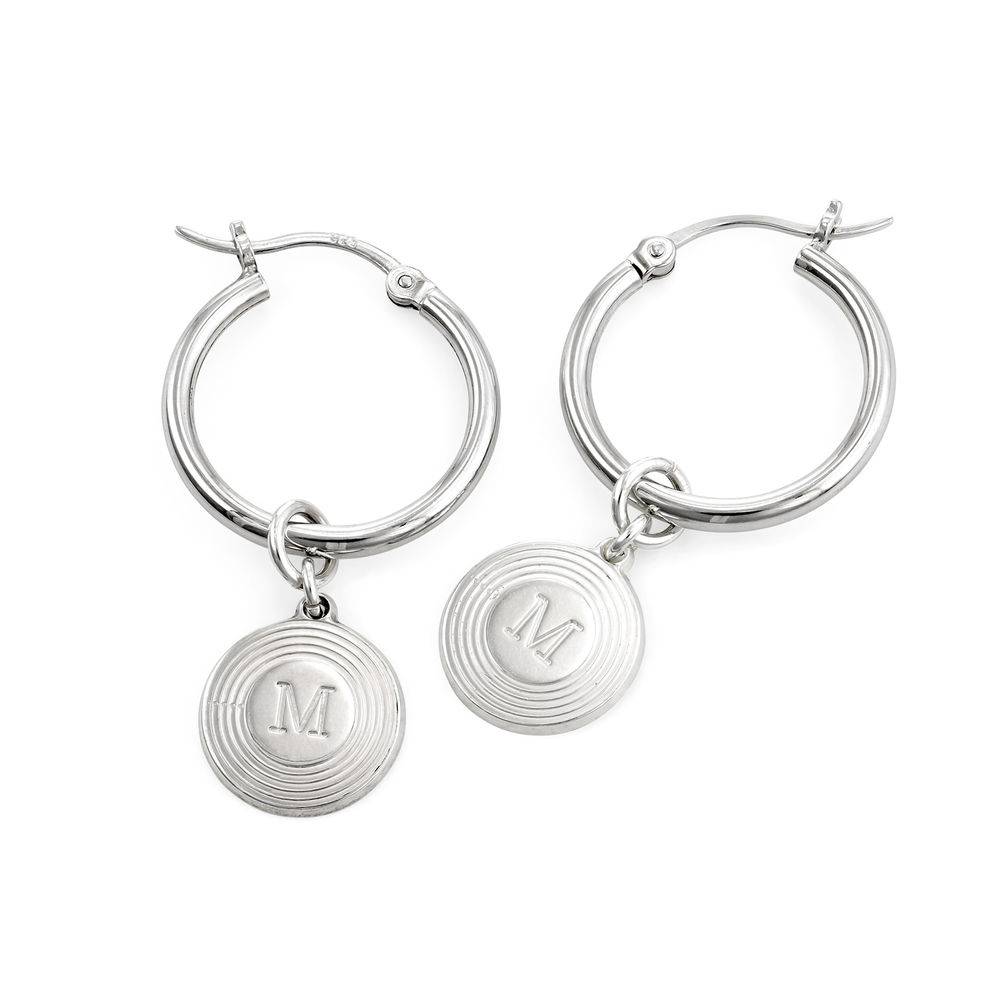 Odeion Initial Earrings in Sterling Silver-1 product photo