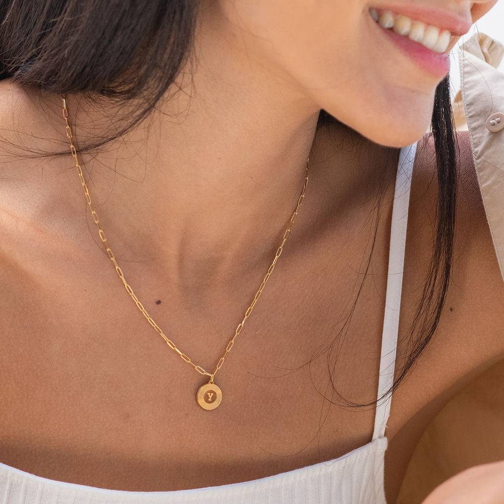 Odeion Initial Necklace in 18k Gold Plating-2 product photo