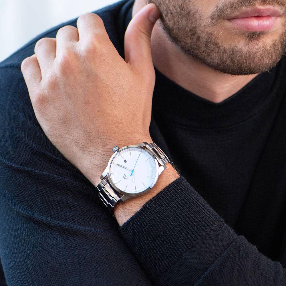 Odysseus Day Date Minimalist Stainless Steel Watch-3 product photo