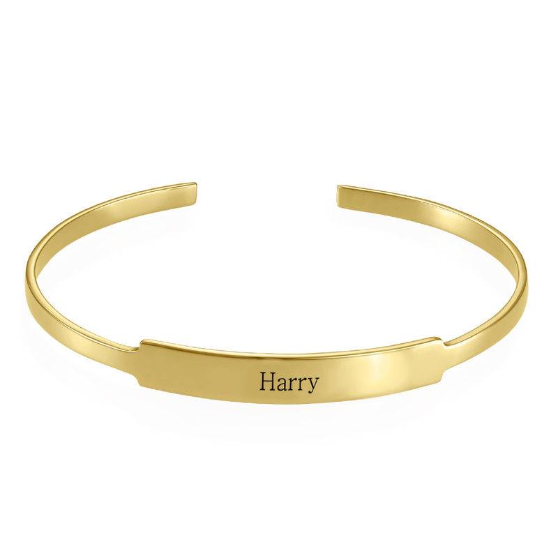 Open Name Bangle Bracelet in Gold Vermeil-3 product photo