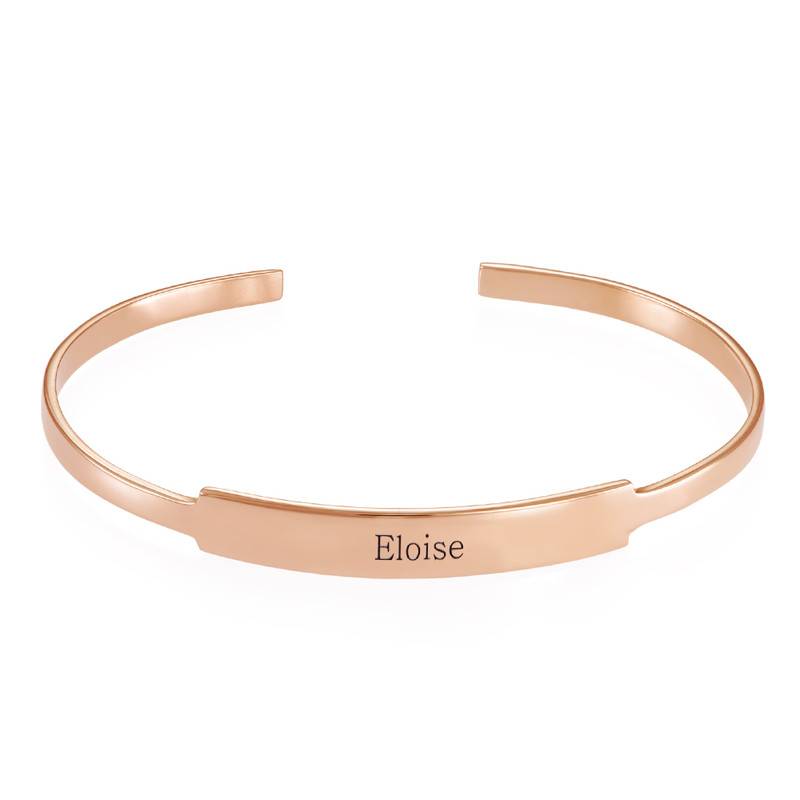 Open Name Bangle Bracelet in Rose Gold Plating-1 product photo