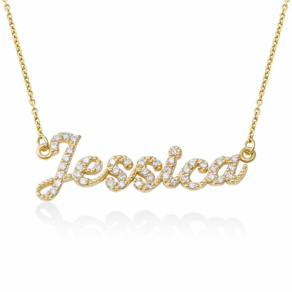Pave Diamond Name Necklace in 14k Solid Gold-1 product photo