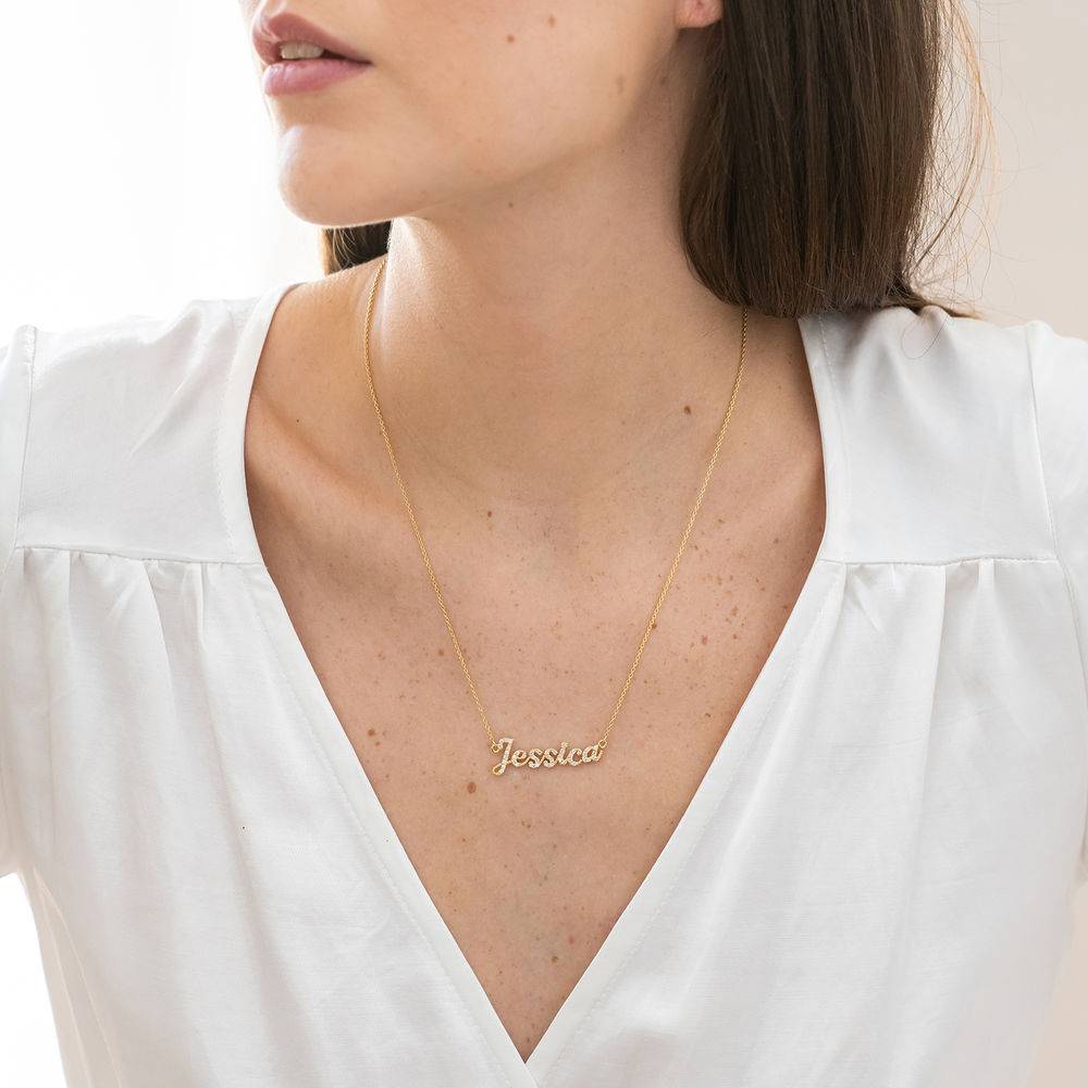 Pave Diamond Name Necklace in 14k Solid Gold product photo
