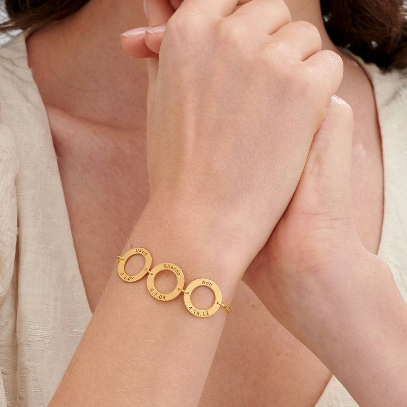 Personalized 3 Circles Bracelet with Engraving in Gold Plating product photo