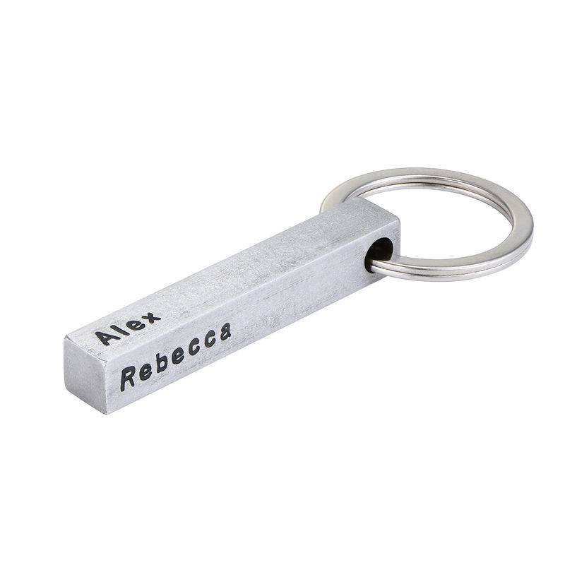 Personalized 3D Bar Keychain in stainless steel-1 product photo