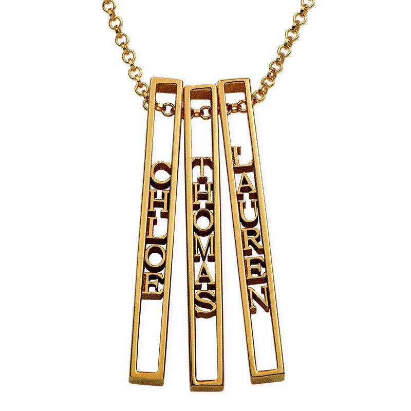 Personalized 3D Bar Necklace with 18K Gold Plating product photo