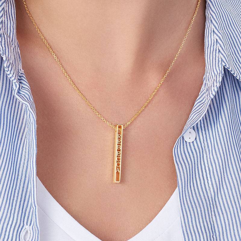 Personalized 3D Bar Necklace with 18K Gold Plating product photo
