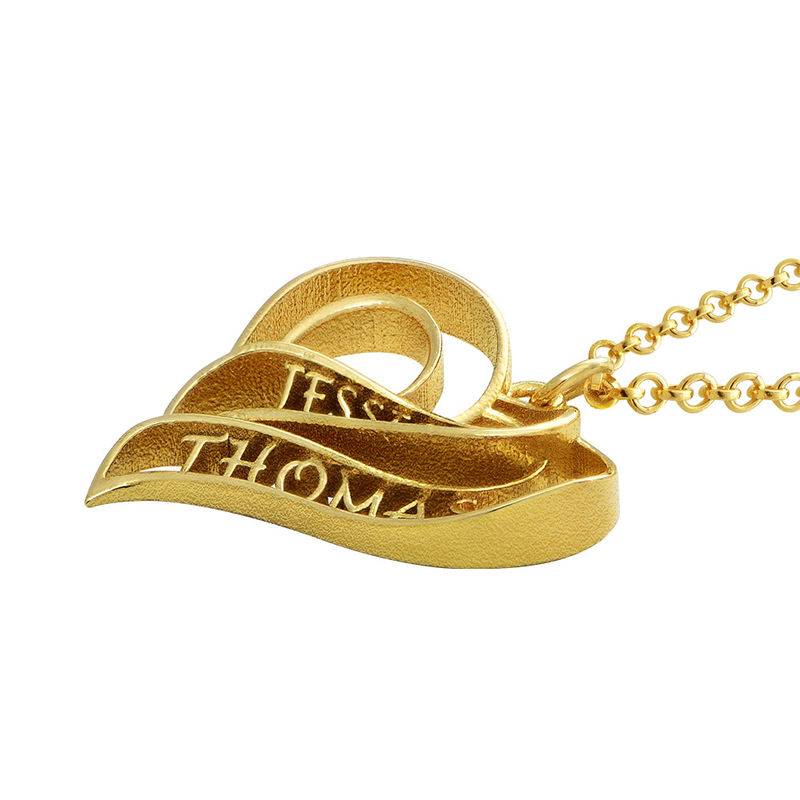 Personalized 3D Heart Necklace with 18K Gold Plating product photo