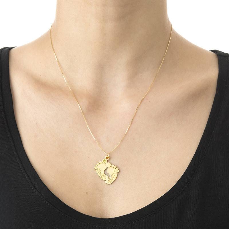Personalized Baby Feet Necklace in 14K Gold-1 product photo