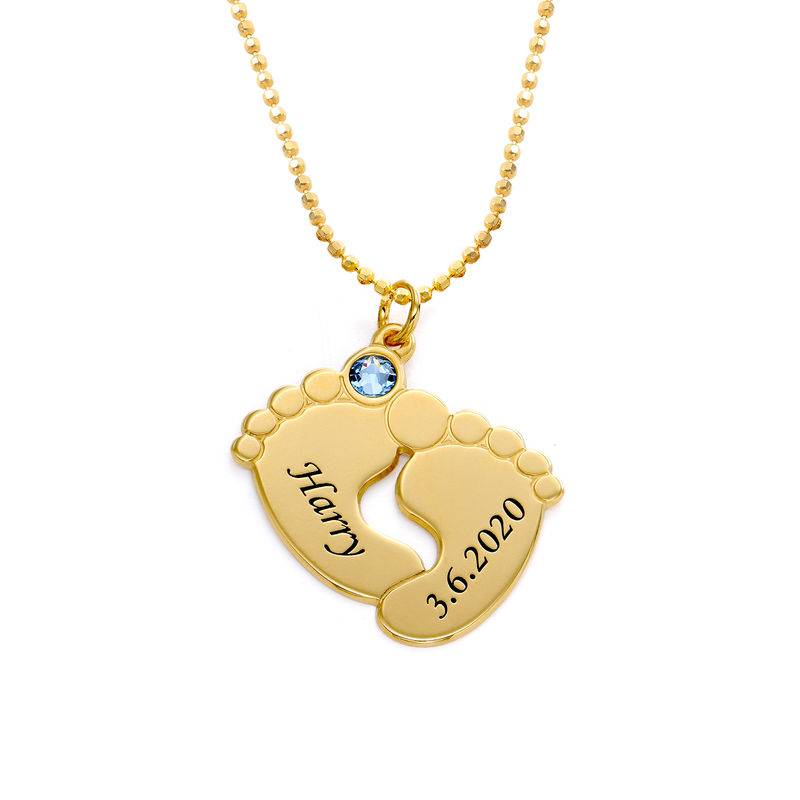Personalized Baby Feet Necklace in Gold Vermeil-2 product photo