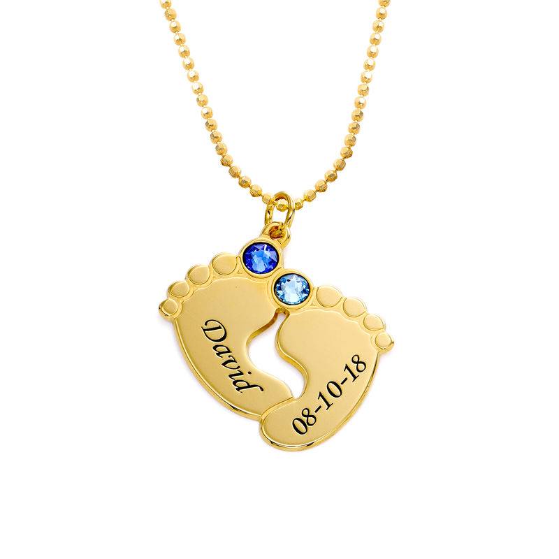 Personalized Baby Feet Necklace in Gold Vermeil-1 product photo