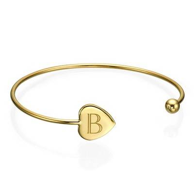 Personalized Bangle Bracelet in Gold Plating - Adjustable-1 product photo