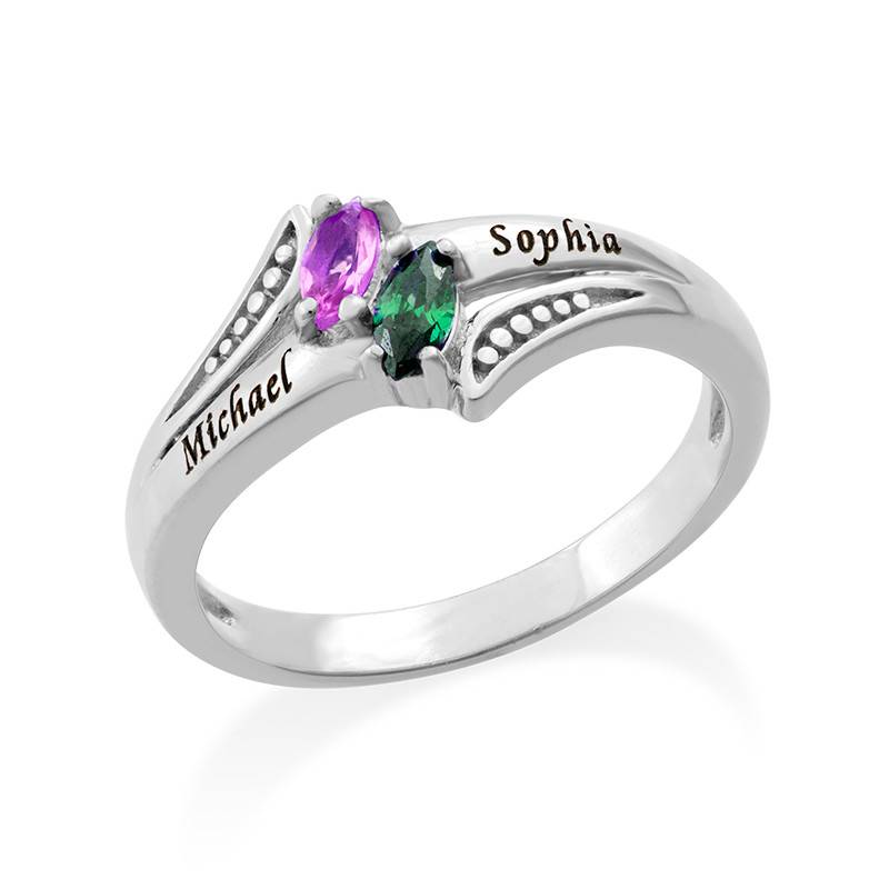 Personalized rings with names clearance and birthstones