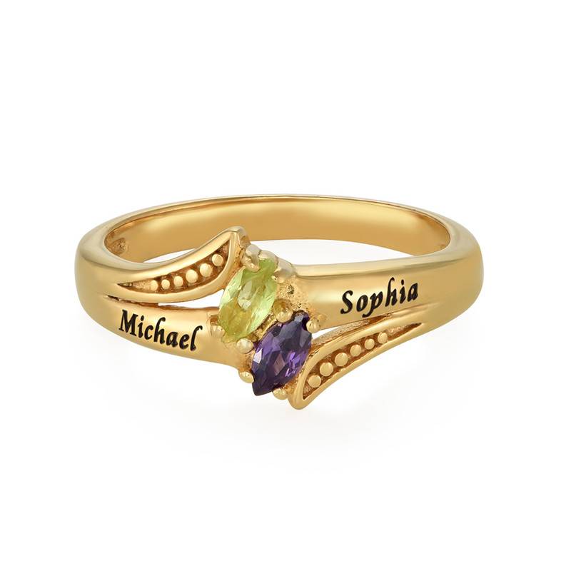 Personalized Birthstone Ring in Gold Plating-3 product photo