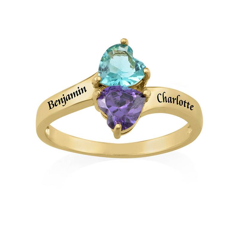 Personalized Birthstone Ring with Gold Plating-2 product photo