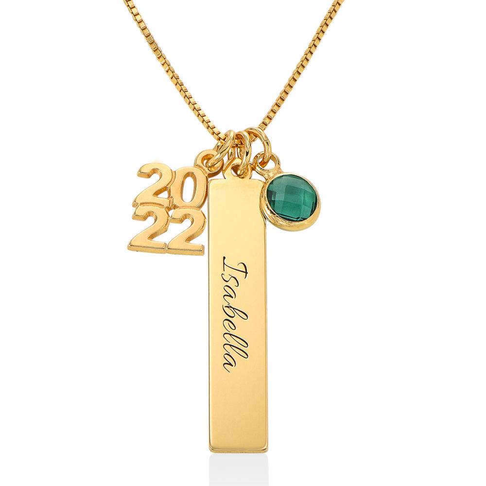 personalized charms graduation necklace in gold plating product photo