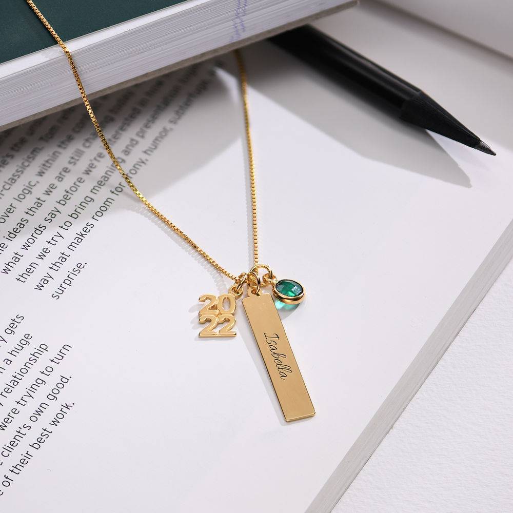 personalized charms graduation necklace in gold vermeil-2 product photo
