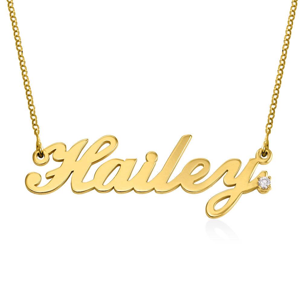 Classic Cocktail Name Necklace with Diamond in 18k Gold Plating-1 product photo