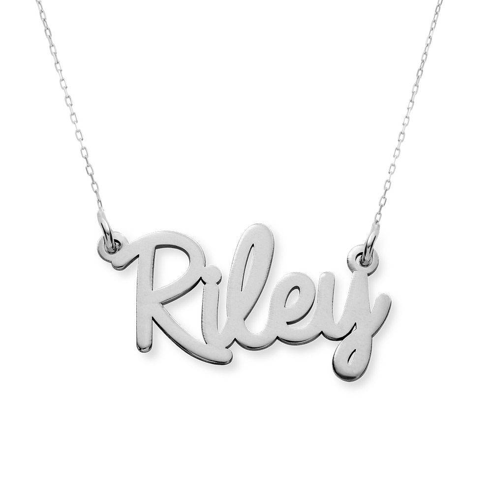 Personalized Cursive Name Necklace in 10K White Gold-4 product photo