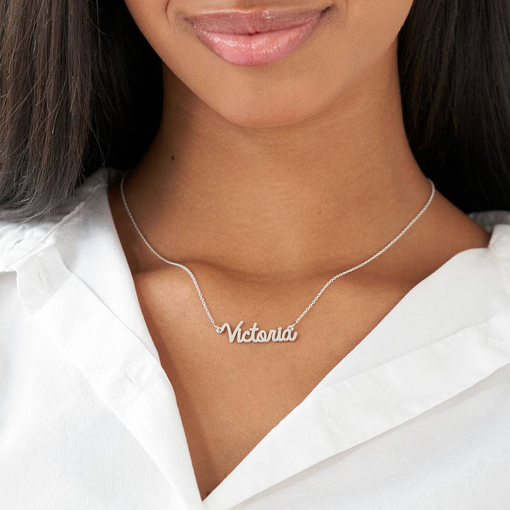 Sterling Silver Cursive Name Necklace-4 product photo