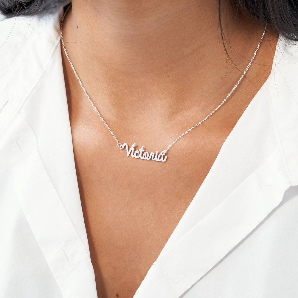 Sterling Silver Cursive Name Necklace-5 product photo