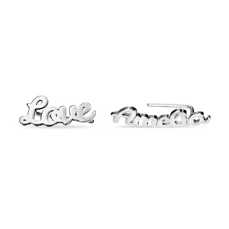 Personalized Climber Earrings in Sterling Silver-3 product photo