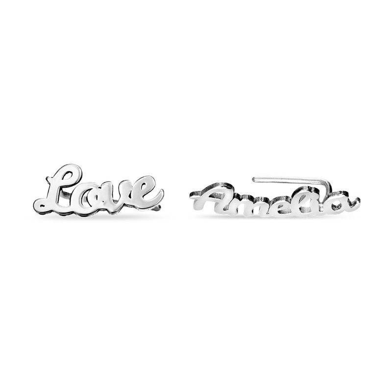 Personalized Climber Earrings in Sterling Silver product photo