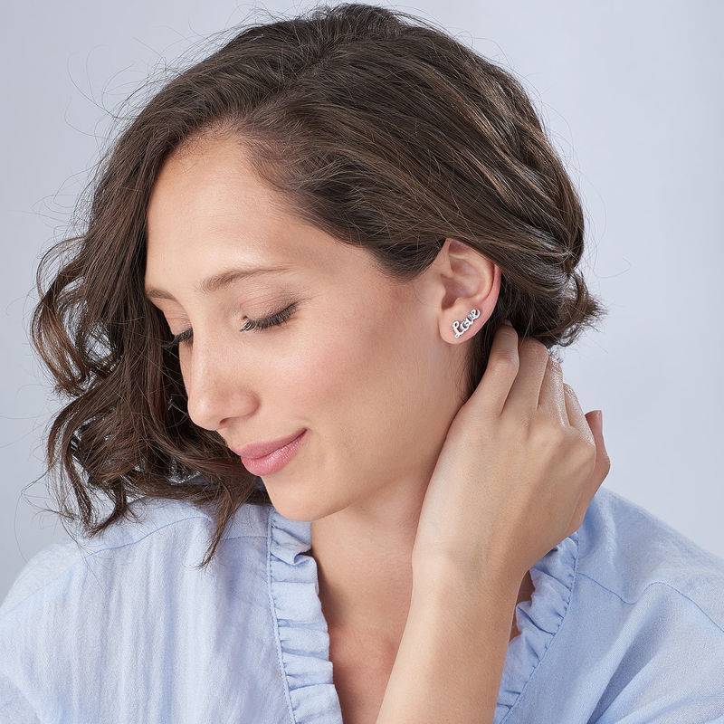 Personalized Climber Earrings in Sterling Silver-1 product photo