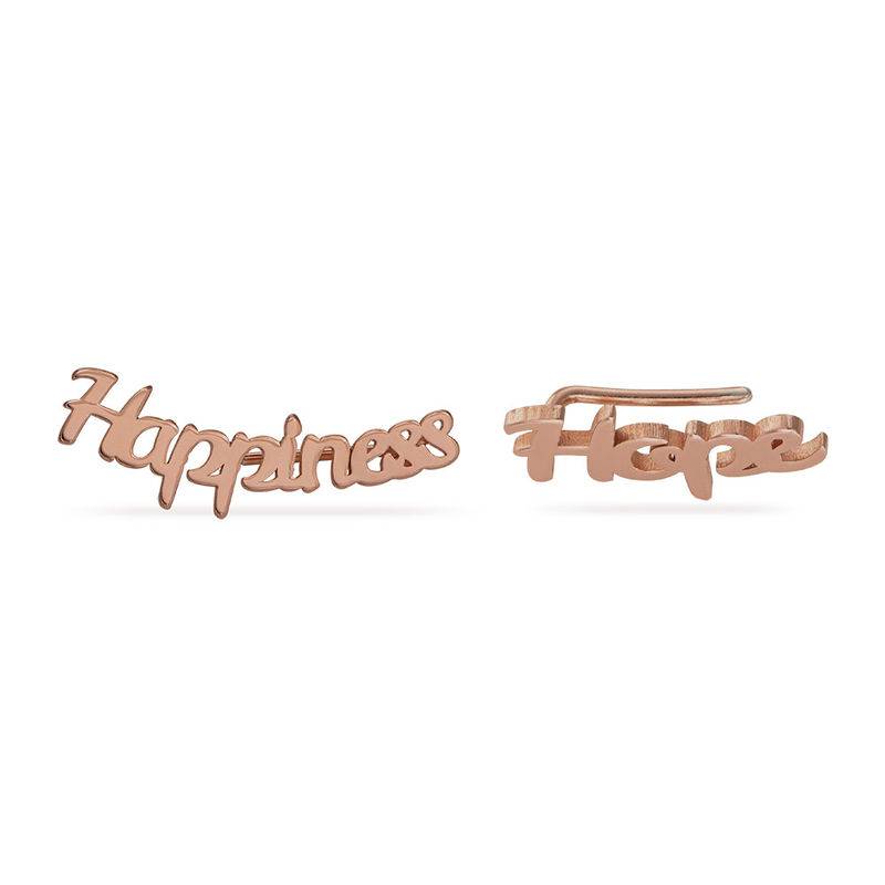 Personalized Climber Earrings in 18K Rose Gold Plating product photo