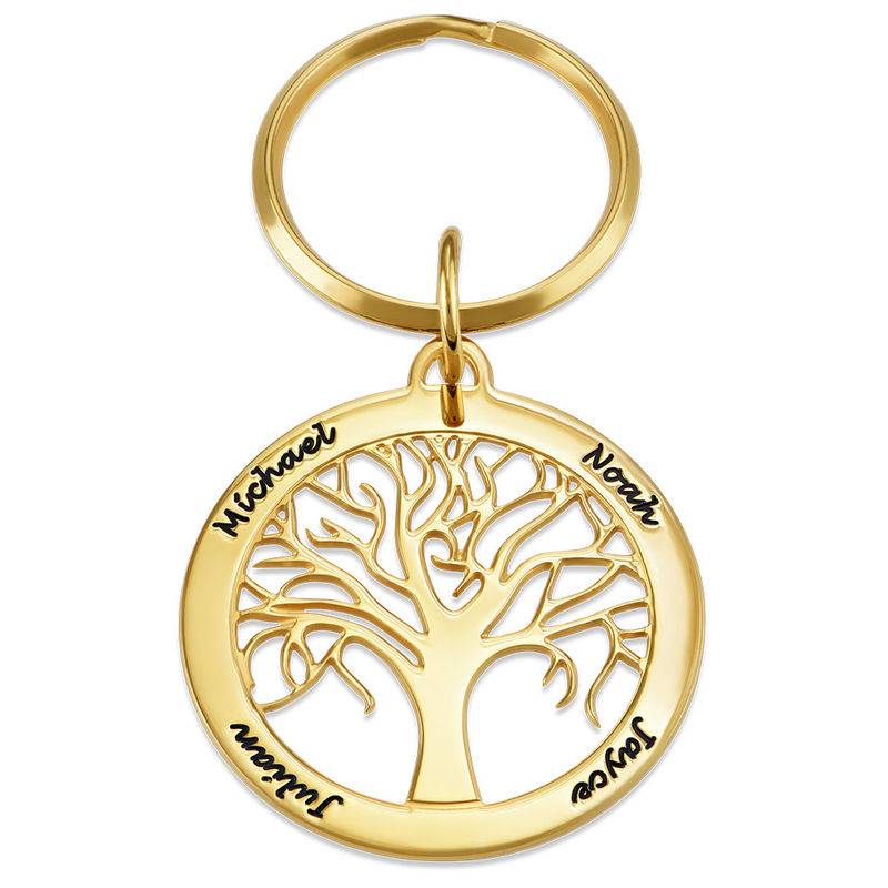 Personalized Family Tree Keychain in Gold Plating-3 product photo