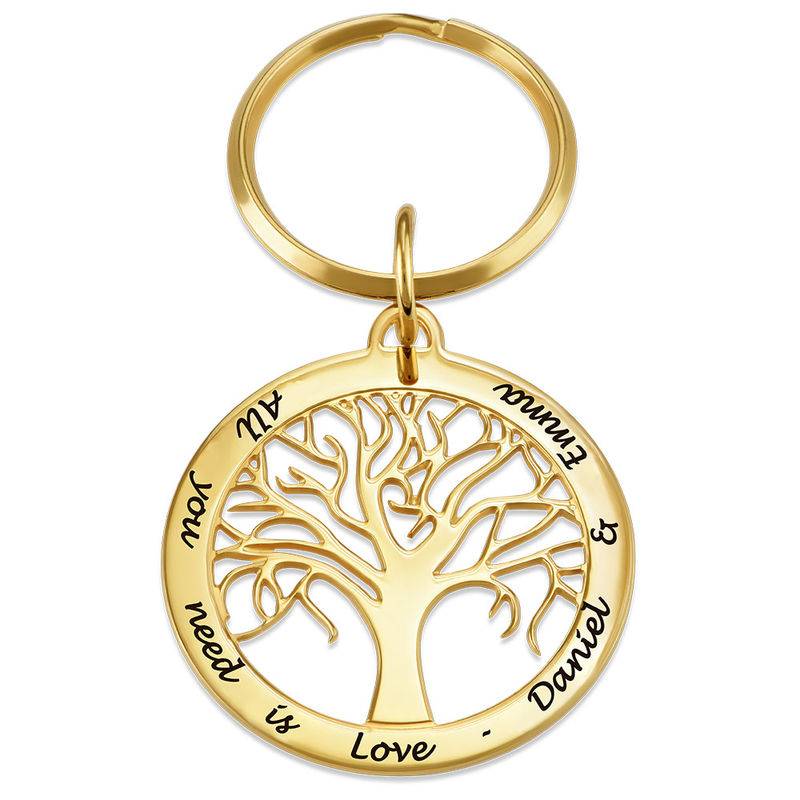 Personalized Family Tree Keychain in Gold Plating product photo