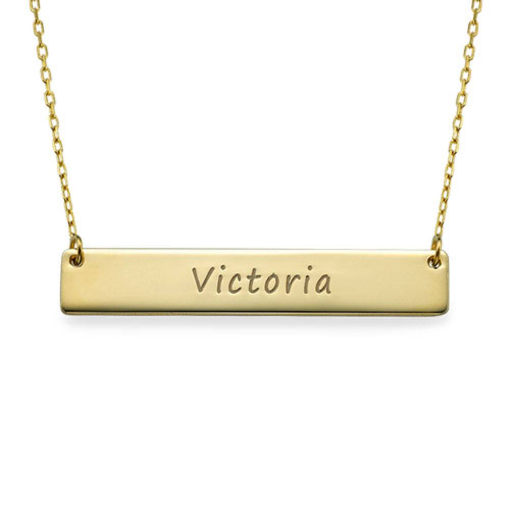 Engraved Bar Necklace in 10k Gold-1 product photo