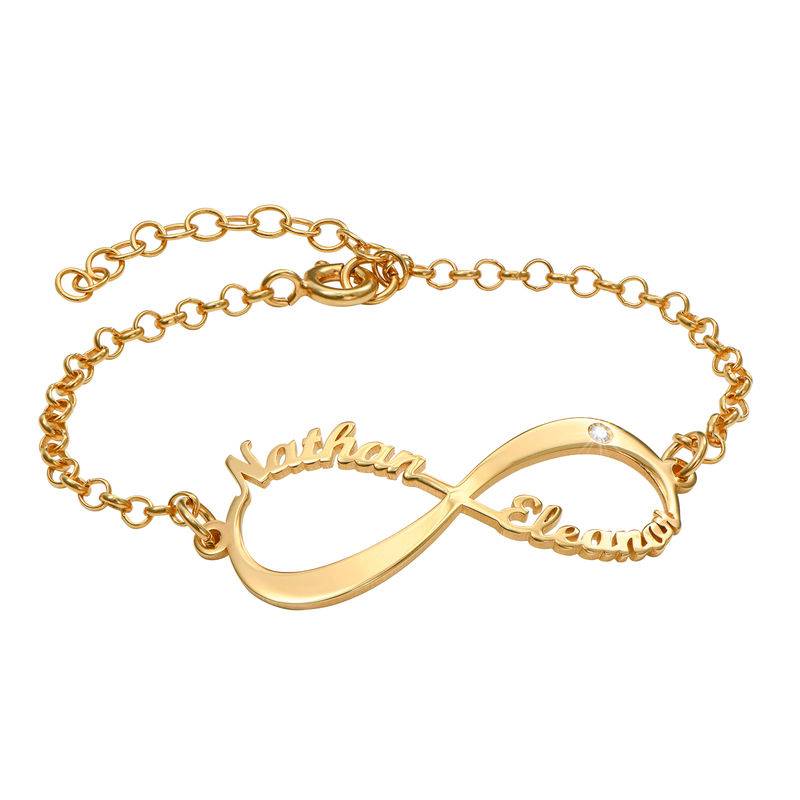 Personalized Infinity Bracelet in 18k Gold Vermeil with Diamond-1 product photo