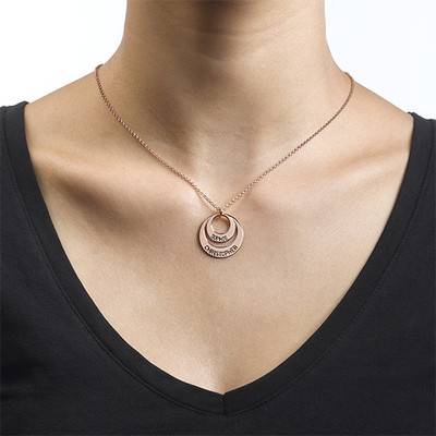 Personalized Jewelry for Moms – Disc Necklace in Rose Gold Plating product photo