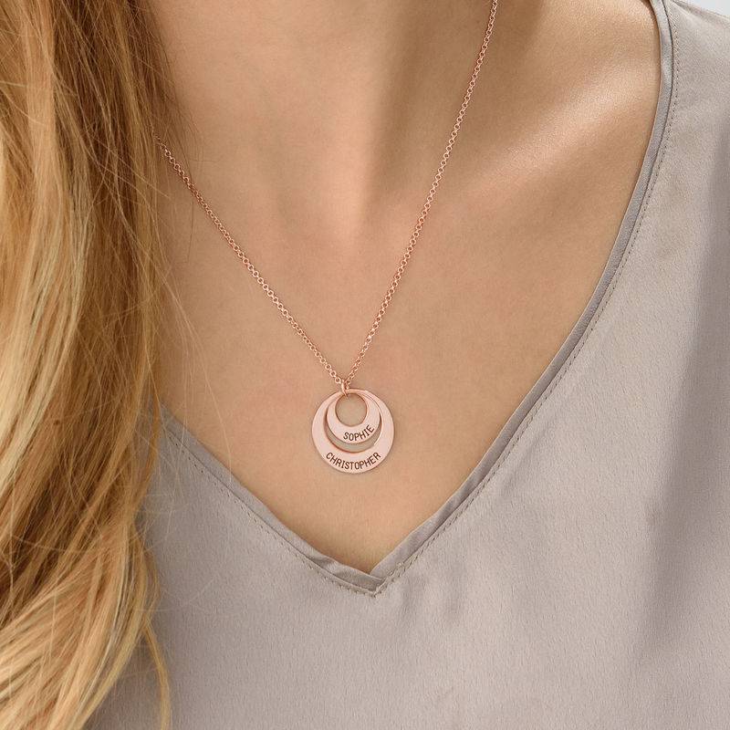 Personalized Jewelry for Moms – Disc Necklace in Rose Gold Plating-6 product photo