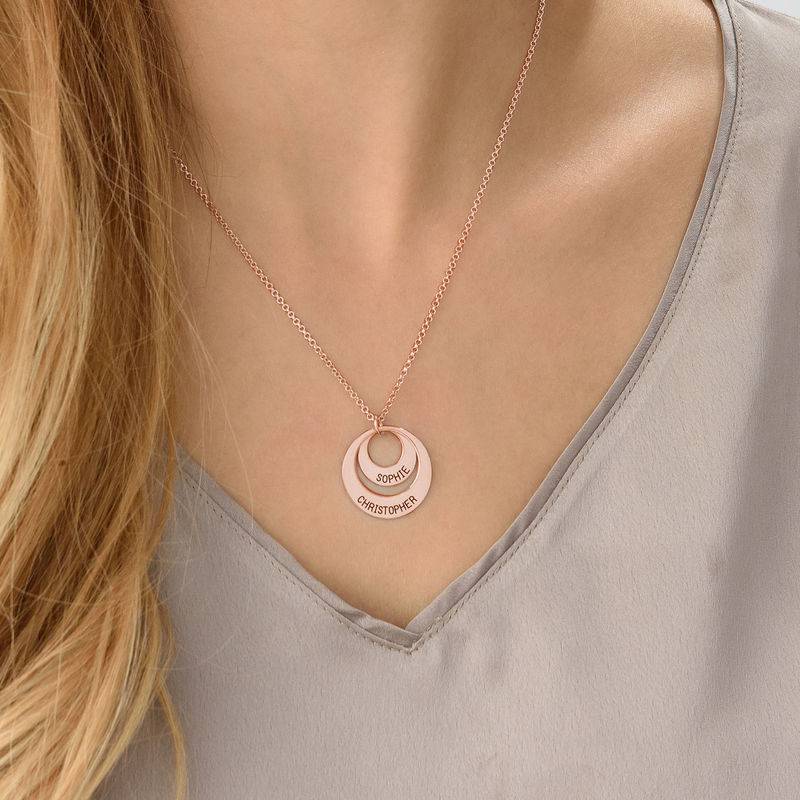 Personalized Jewelry for Moms – Disc Necklace in Rose Gold Plating-2 product photo