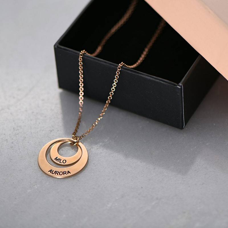 Personalized Jewelry for Moms – Disc Necklace in Rose Gold Plating-7 product photo
