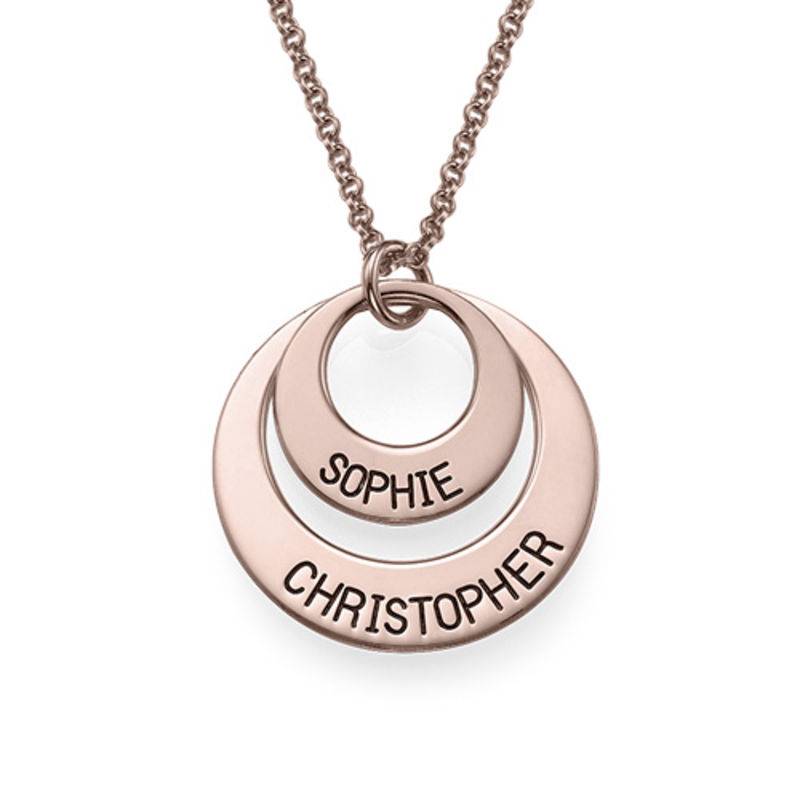 Personalized Jewelry for Moms – Disc Necklace in Rose Gold Plating-1 product photo