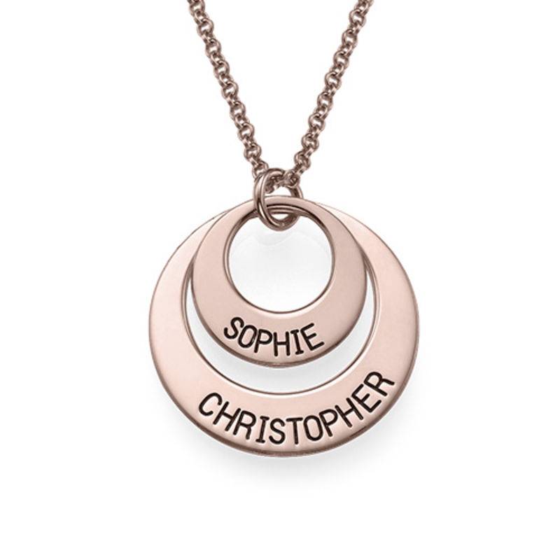 Personalized Jewelry for Moms – Disc Necklace in Rose Gold Plating-5 product photo