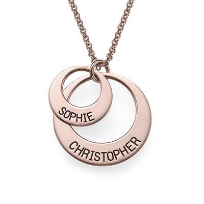 Personalized Jewelry for Moms – Disc Necklace in Rose Gold Plating-2 product photo