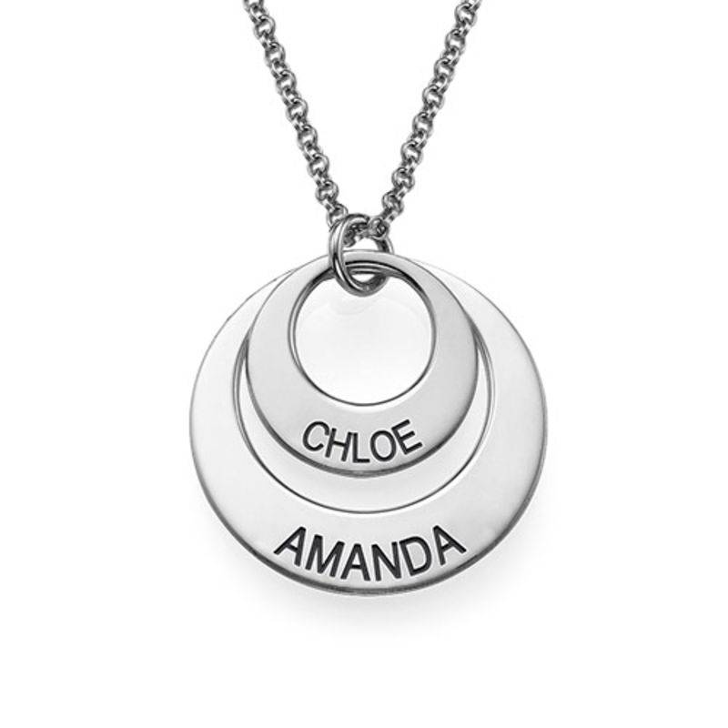 Moms Personalized Disc Necklace in Sterling Silver-3 product photo