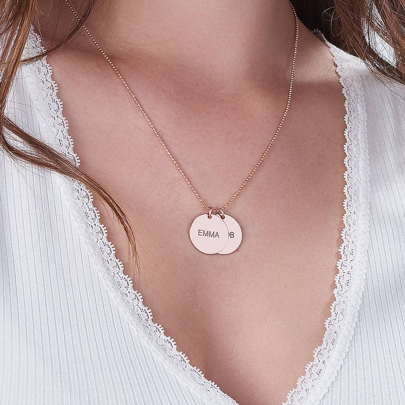 Personalized Jewelry – Rose Gold Plated Disc Necklace-3 product photo