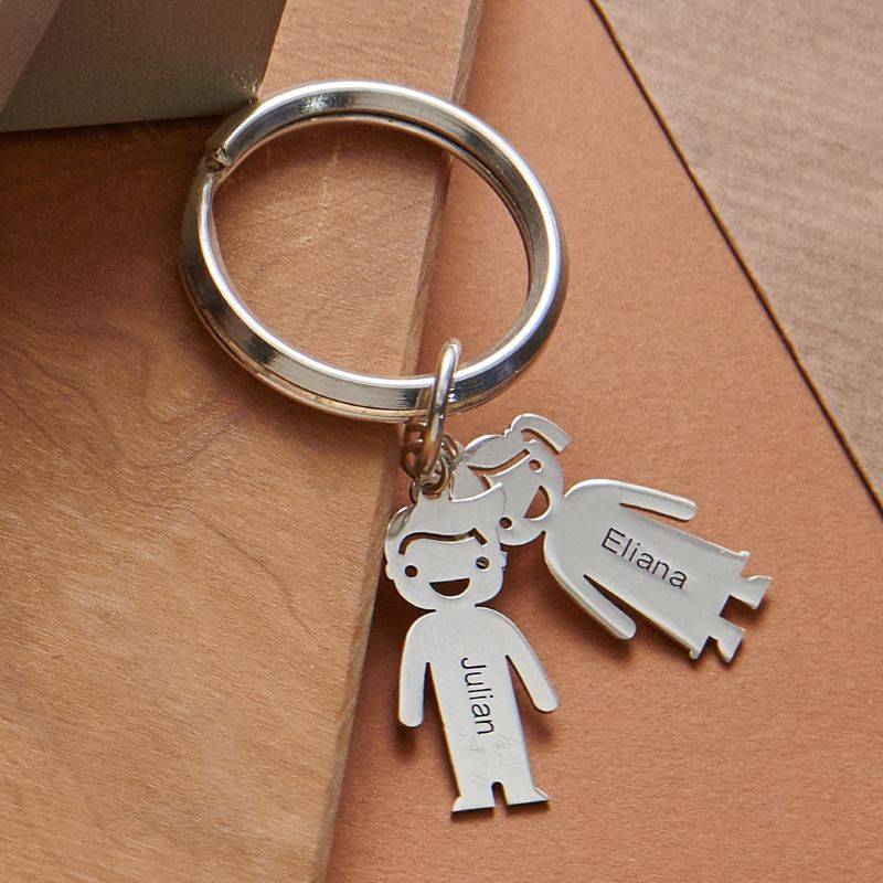 Personalized Keychain with Children Charms-3 product photo