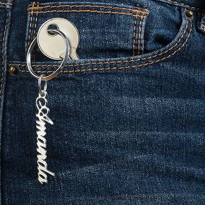 Personalized Name Keychain in Sterling Silver-2 product photo