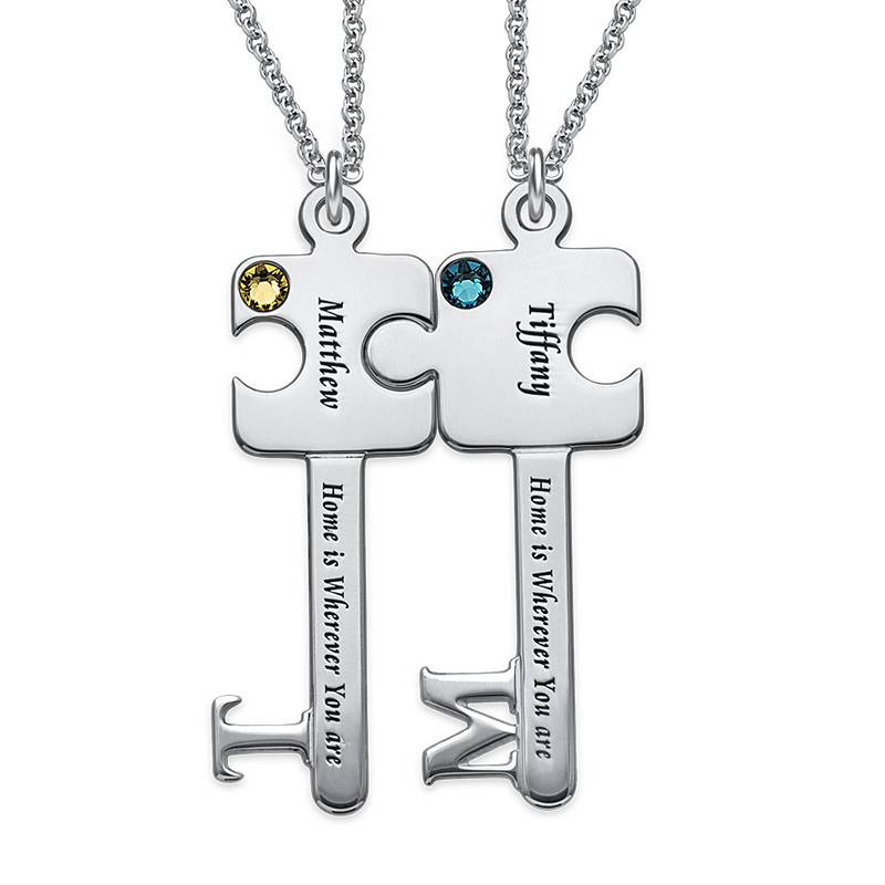 Personalized Puzzle Key Necklace Set product photo
