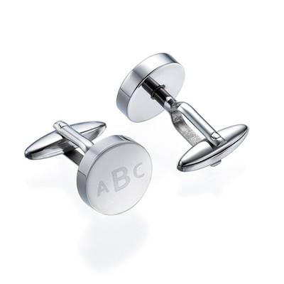 Personalized Round Letter Cufflinks-1 product photo