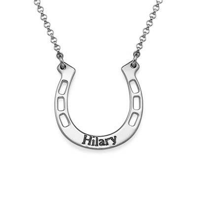 Personalized Silver Horseshoe Necklace-1 product photo