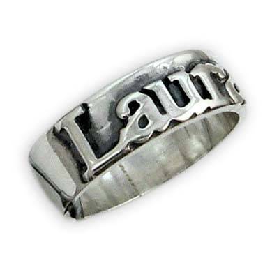 Personalized Silver on Silver Name Ring-1 product photo